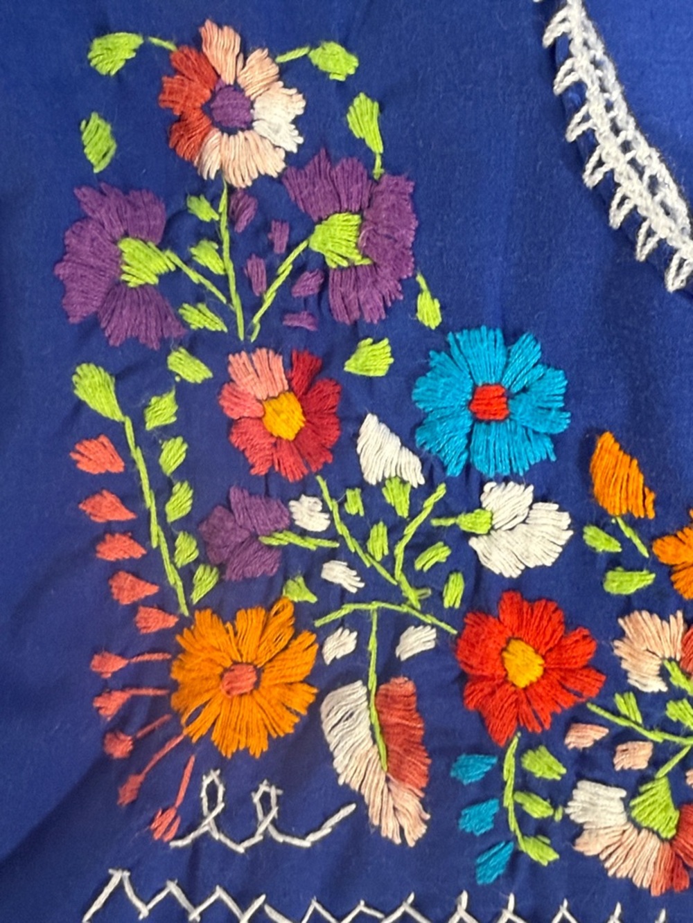 Vintage Women's Floral Embroidered Midi Dress Hippie Boho Style Festival Small - Picture 11 of 15
